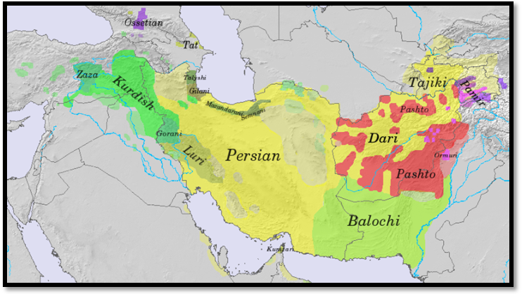 Cuadro de texto: Figure 27. Historical distribution of the Slavic languages. The larger shaded area is the Prague-Penkov-Kolochin complex of cultures of the sixth to seventh centuries, likely corresponding to the spread of Slavic-speaking tribes of the time. The smaller shaded area indicates the core area of Slavic river names.