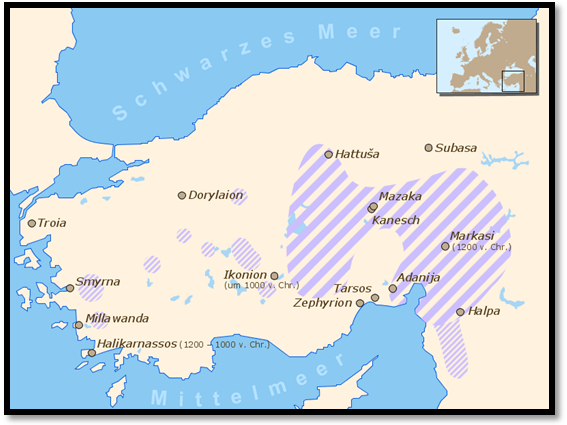 Cuadro de texto: Figure 32. Distribution of Celtic languages in Europe, at its greatest expansion in 500 B.C. in lighter color, the so-called Celtic Nations in darker color, and  todays Celtic-speaking populations in the darkest color.